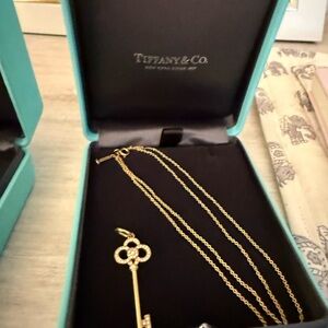Tiffany & Co. Gold Key Pendant Necklace